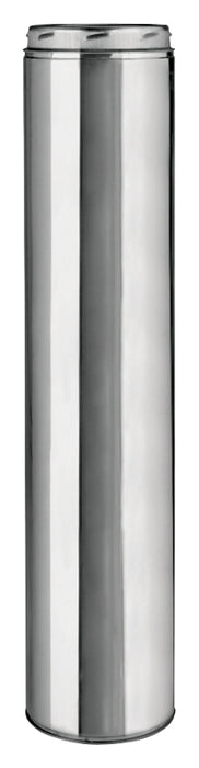 Selkirk 206012U Chimney Pipe, 6 in ID, 8 in OD, 12 in L, Stainless Steel, Includes: Twist-Lock Coupler with Locking Band