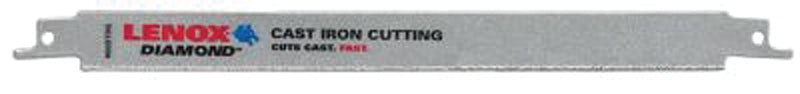 Lenox 1766338 Reciprocating Saw Blade, 3/4 in W, 9 in L, Diamond Cutting Edge