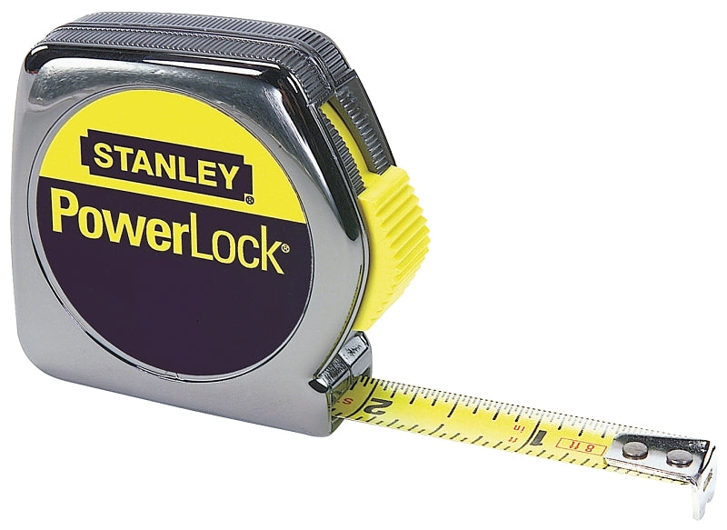 STANLEY 33-212 Measuring Tape, 12 ft L Blade, 1/2 in W Blade, Steel Blade, Metal Case, Closed Case