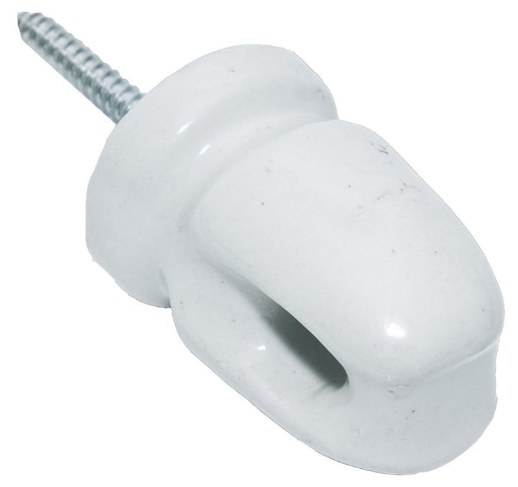 Zareba WP1929 Large Lag Screw Insulator, Polyrope, Polywire, Ceramic, White, Screw Mounting