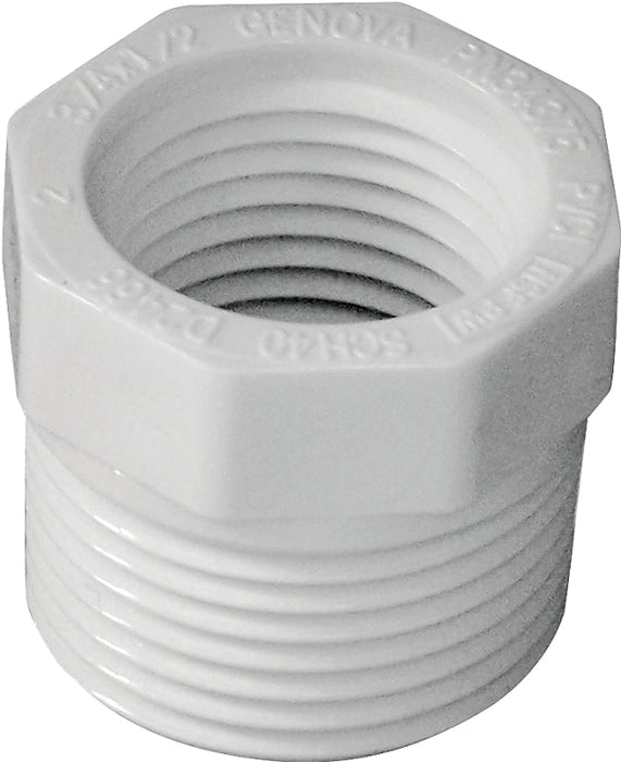 IPEX 435700 Bushing, 3/4 x 1/2 in, MPT x FPT, PVC, SCH 40 Schedule