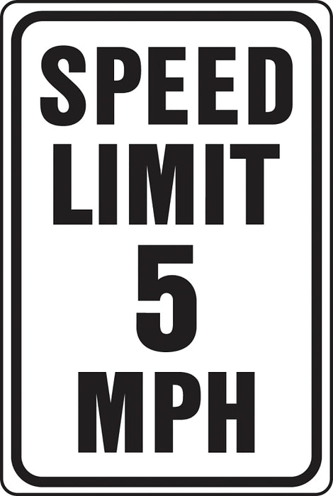 Hy-Ko HW-23 Traffic Sign, Rectangular, SPEED LIMIT 5, Black Legend, White Background, Aluminum