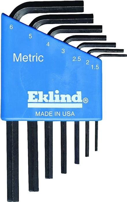 Eklind 10507 Hex Key Set, Includes: 1.5 to 6 mm Keys, 7-Piece, Steel, Black