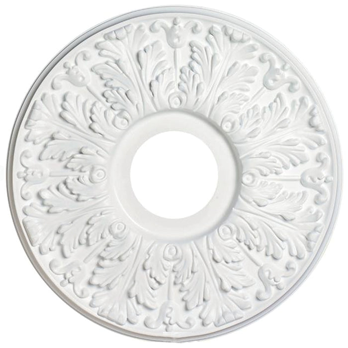 Westinghouse 7702800 Ceiling Medallion, 15-1/2 in Dia, Plastic, Traditional White, For: Ceiling Fans, Lighting Fixtures