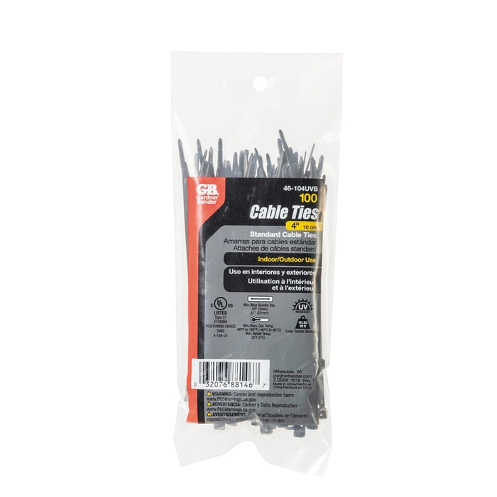 Gardner Bender 46-104UVB Cable Tie, Nylon, Black