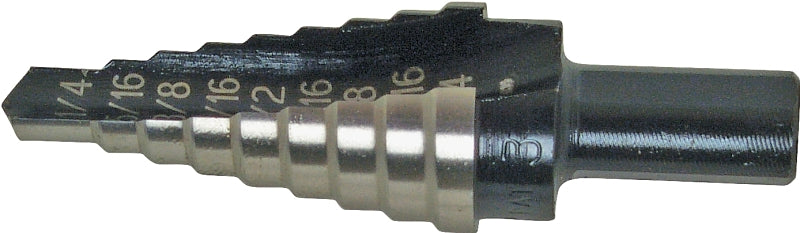 Irwin Unibit 10233 Step Drill Bit, 1/4 to 3/4 in Dia, 1-Flute, 3/8 in Dia Shank, Hex Shank