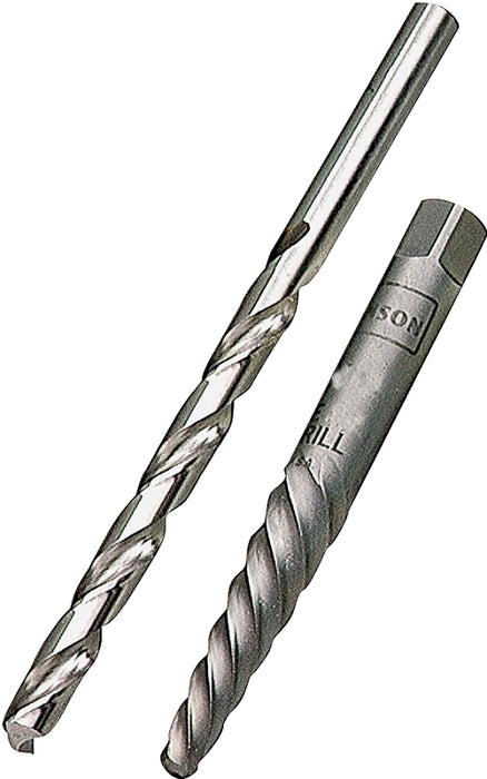 Irwin 53701 Extractor and Drill Bit Set, Specifications: #1 Shank, 1/4 In Drill Bit, Standard Shank, HSS