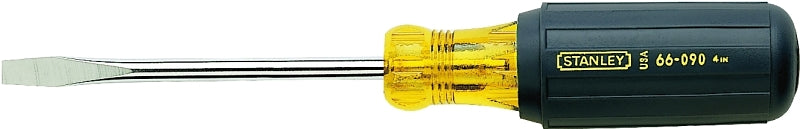 STANLEY 66-090 Screwdriver, 1/4 in Drive, Slotted Drive, 8-1/2 in OAL, 4 in L Shank, Vinyl Grip Handle