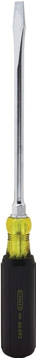 STANLEY 66-092 Screwdriver, 3/8 in Drive, Slotted Drive, 13-5/8 in OAL, 8 in L Shank, Vinyl Grip Handle