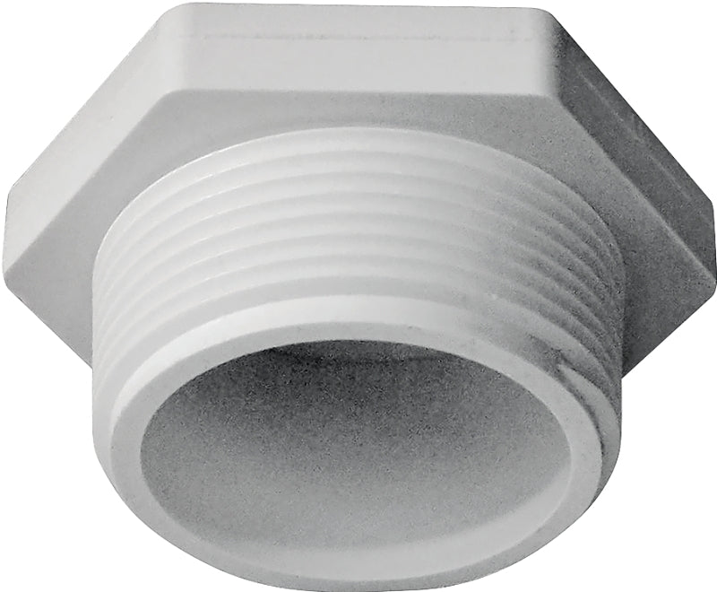 IPEX 435626 Pipe Plug, 1-1/2 in, MPT, PVC, White, SCH 40 Schedule