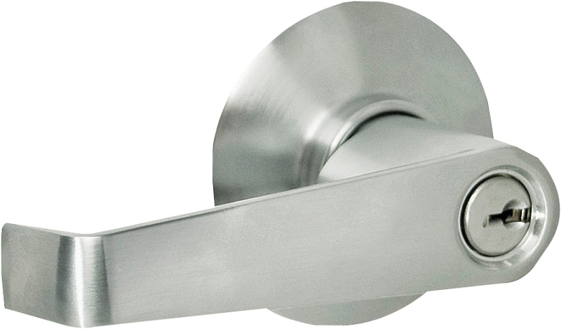 Schlage F80CSV ELA626 Storeroom Knob, Lever Handle, Satin Chrome, Residential, 2 Grade, C Keyway