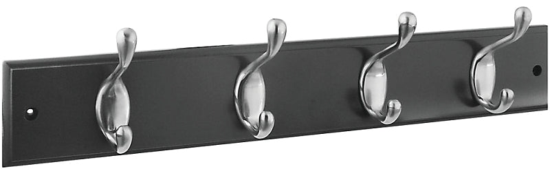 National Hardware DPV8170 Series S813-048 Hook Rail, Wall Mounting, 18 in L x 5/8 in W x 2-3/4 in H Dimensions, Brown