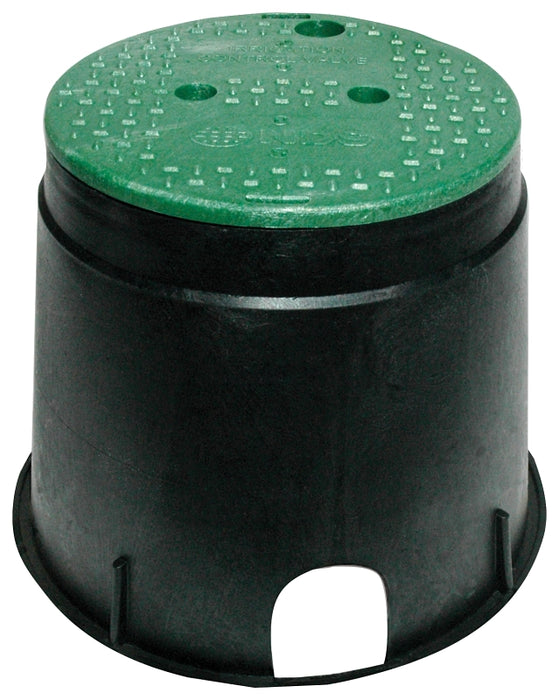 NDS 111BC-AST/111BC Valve Box with Overlapping ICV Cover, 12-7/8 in L, 11-5/8 in H, 2-1/2 x 2-3/4 in Pipe Slots