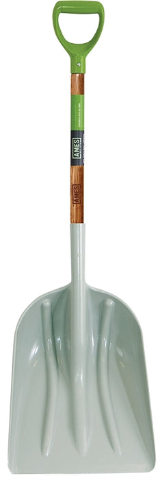 Ames 2682700 Scoop Shovel, 14 in W Blade, 18 in L Blade, ABS Blade, Northern Hardwood Handle, D-Shaped Handle