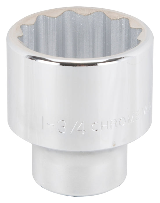 Vulcan MT-SS6056 Drive Socket, 1-3/4 in Socket, 3/4 in Drive, 12-Point, Chrome Vanadium Steel, Chrome