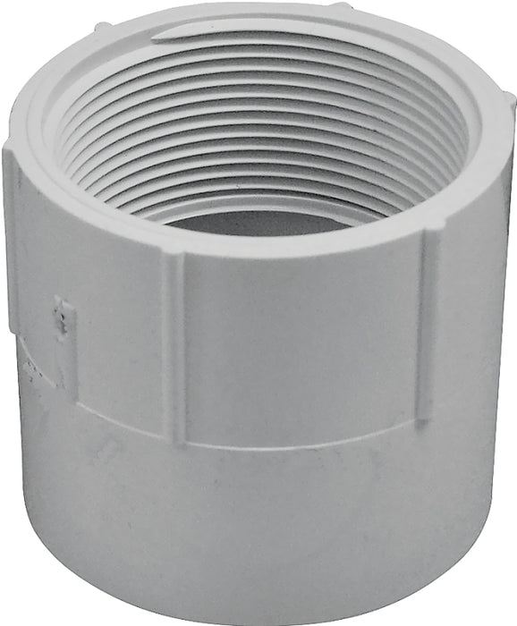 IPEX 035565 Adapter, 2-1/2 in, Socket x FNPT, PVC, White, SCH 40 Schedule, 300 psi Pressure