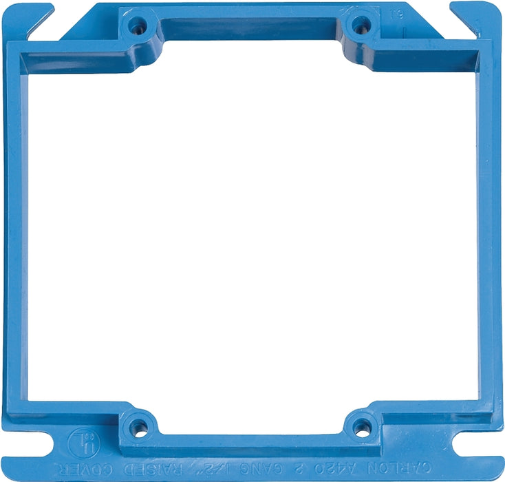 Carlon A420RR Electrical Box Cover, 4 in L, 4 in W, Square, PVC, Blue