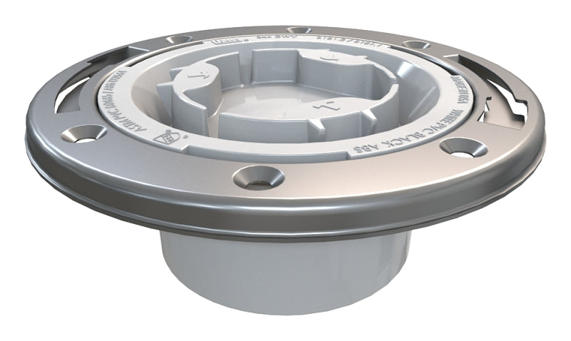 Oatey 43553 Closet Flange, 3, 4 in Connection, PVC, White, For: Most Toilets