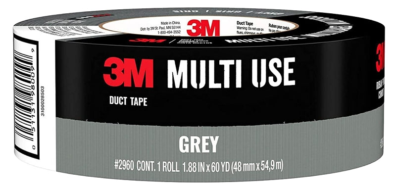 Scotch 2960-A Duct Tape, 60 yd L, 1.88 in W, Silver