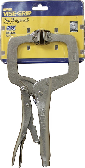 Irwin 20 C-Clamp, 1000 lb Clamping, 3-3/8 in Max Opening Size, 2-5/8 in D Throat, Steel Body