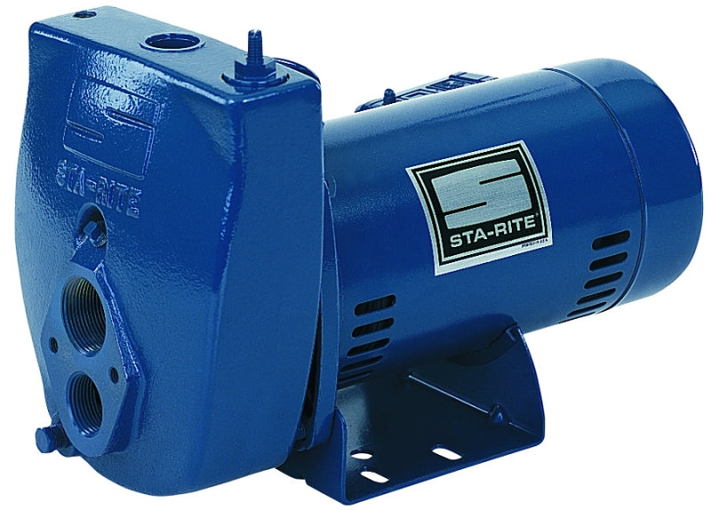 Sta-Rite ProJet Series SLE-1 Jet Pump, 1-Phase, 14.8/7.4 A, 115/230 V, 1 hp, 25 ft Shallow, 70 ft Deep Max Head, Iron