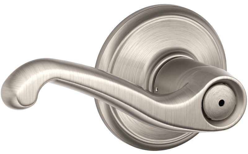 Schlage F Series F40FLA619 Privacy Lever, Mechanical Lock, Satin Nickel, Metal, Residential, 2 Grade