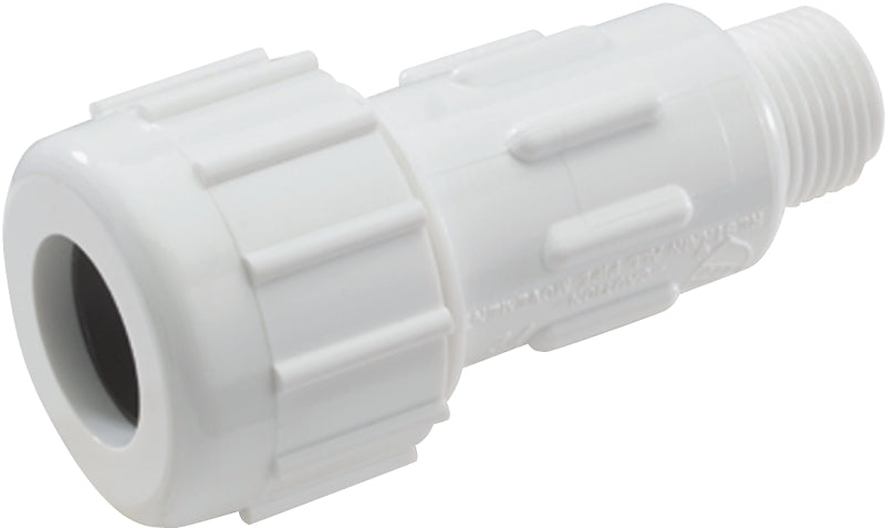 NDS CPA-1500 Pipe Adapter, 1-1/2 in, Compression x MPT, PVC, White, SCH 40 Schedule, 150 psi Pressure