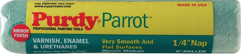 Purdy Parrot 144644091 Paint Roller Cover, 1/4 in Thick Nap, 9 in L, Mohair Fabric Cover