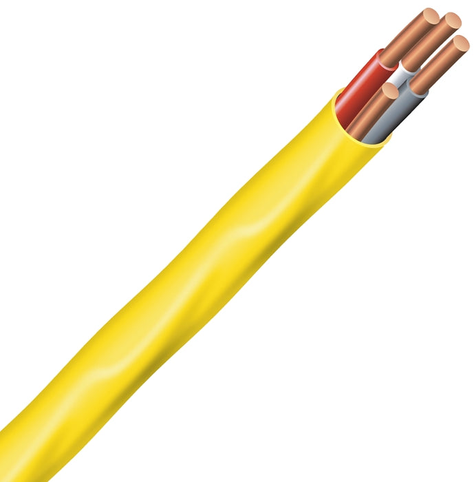 Romex 12/3NM-WGX100 Sheathed Cable, 12 AWG Wire, 3-Conductor, 100 ft L, Copper Conductor, PVC Insulation, Nylon Sheath