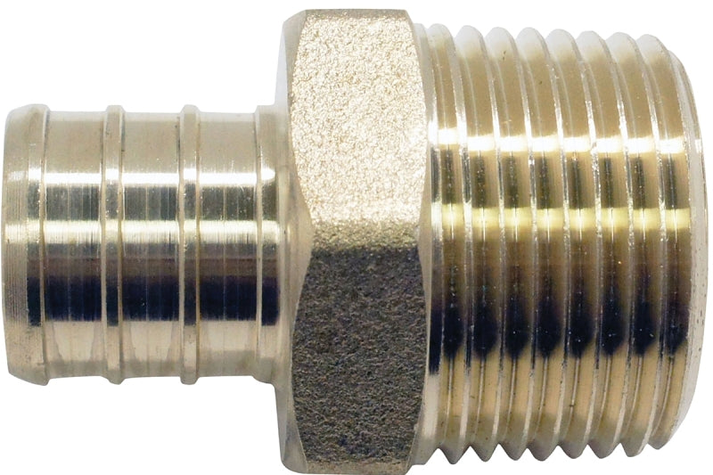 Apollo APXMA3434 Pipe Adapter, 3/4 in, PEX x MPT, Brass, 200 psi Pressure