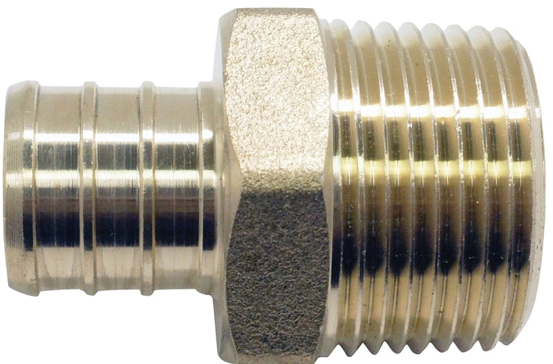 Apollo APXMA11 Pipe Adapter, 1 in, PEX x MPT, Brass, 200 psi Pressure