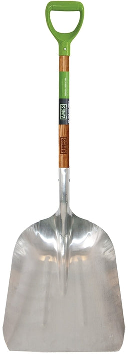 Ames 2672400 Scoop Shovel, 15-1/2 in W Blade, 11-1/2 in L Blade, Aluminum Blade, Northern Hardwood Handle, 46 in OAL