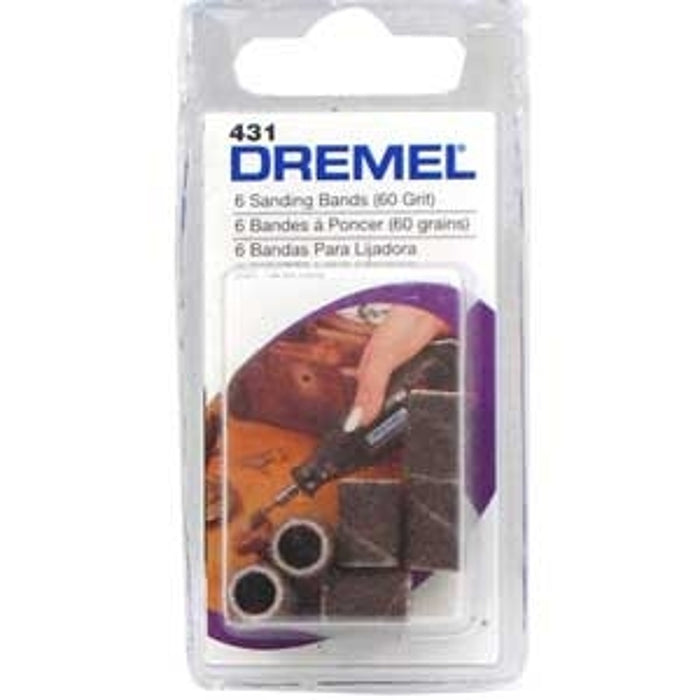 Dremel 438 Sanding Band, 1/2 in Dia Drum, 1/8 in Dia Shank, 120 Grit, Coarse