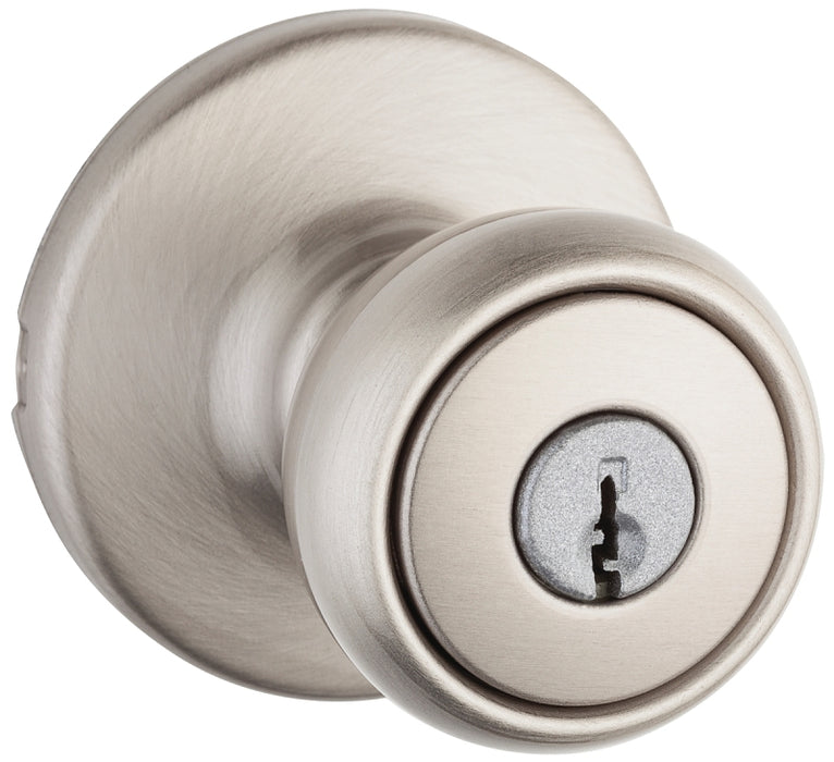 Kwikset 400T 15 CP Entry Knob, Satin Nickel, Steel, 3 Grade