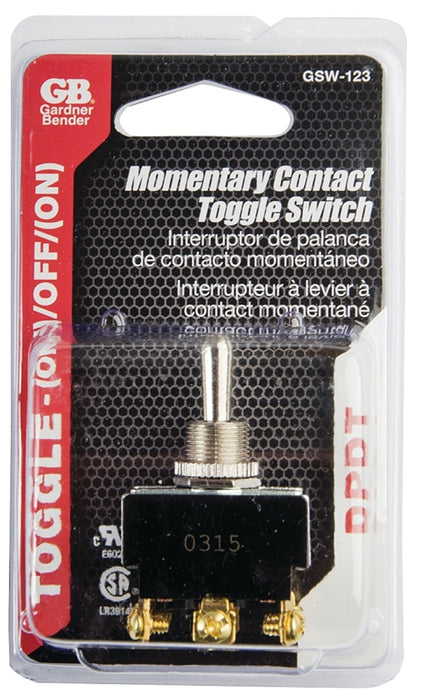 Gardner Bender GSW-123 Toggle Switch, 2-Poles, 125/250 V, DPDT, Screw Terminal