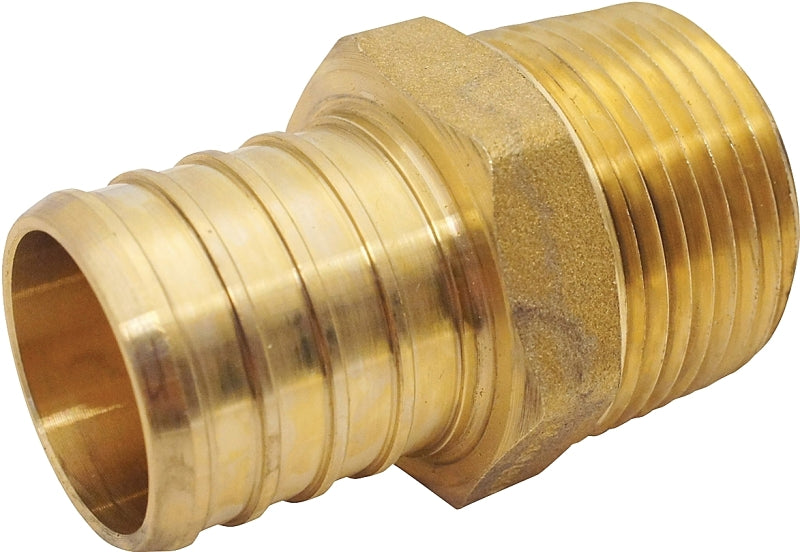 Apollo APXMA134 Hose Pipe Adapter, 1 x 3/4 in, Barb x MPT, Brass, 200 psi Pressure