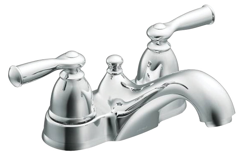 Moen Banbury Series WS84912 Bathroom Faucet, Low Arc Spout, Chrome Plated, 5/16 to 1-3/16 in Plate Size, 5-5/8 in, Metal