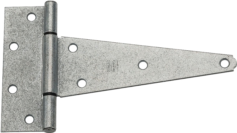 National Hardware N129-502 T-Hinge, 8 in H Frame Leaf, Steel, Galvanized, 60 lb