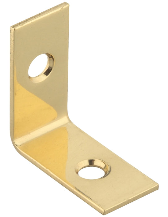 National Hardware V1875 Series N213-389 Corner Brace, 1 in L, Brass, Solid Brass