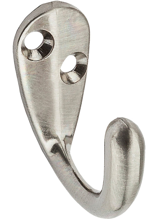 National Hardware V162 N325-506 Cloth Hook, 35 lb, 1-Hook, Zinc, Satin Nickel, 2/PK