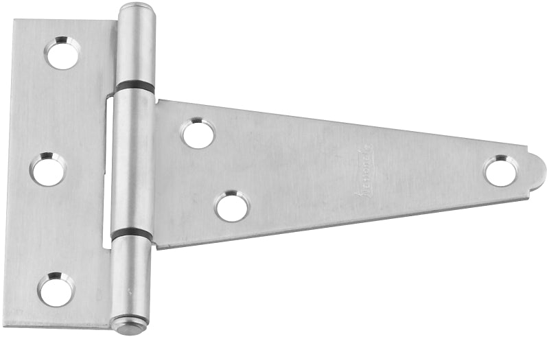 National Hardware N342-501 T-Hinge, 3-5/32 in H Dimensions, Stainless Steel, Stainless Steel, Fixed Pin