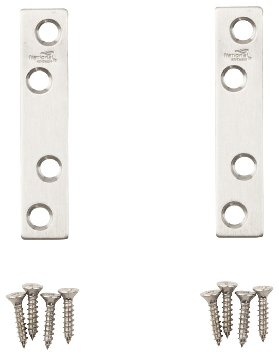 National Hardware N348-367 Mending Brace, 3 in L, 5/8 in W, Stainless Steel, Screw Mounting