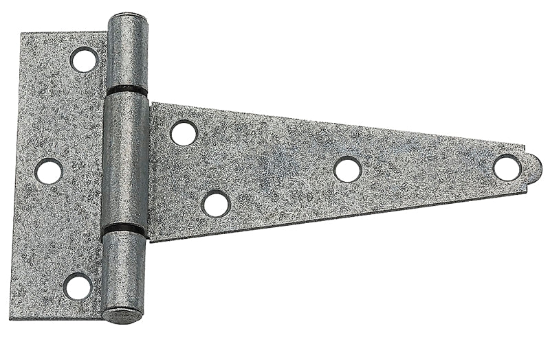 National Hardware N129-395 T-Hinge, 5 in H Frame Leaf, Steel, Galvanized, 48 lb