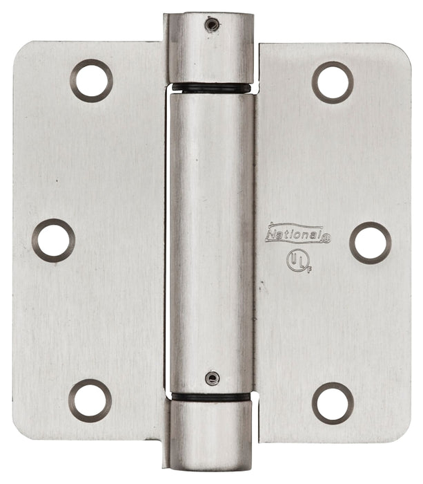 National Hardware N350-835 Spring Hinge, 3-1/2 in L Dimensions, Steel, Satin Nickel, For: Hinge Cutout and Fire Doors