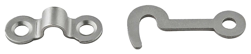 National Hardware V1841 Series N211-017 Hook and Staple, Steel, Satin Nickel, 5/32 in Dia Shackle