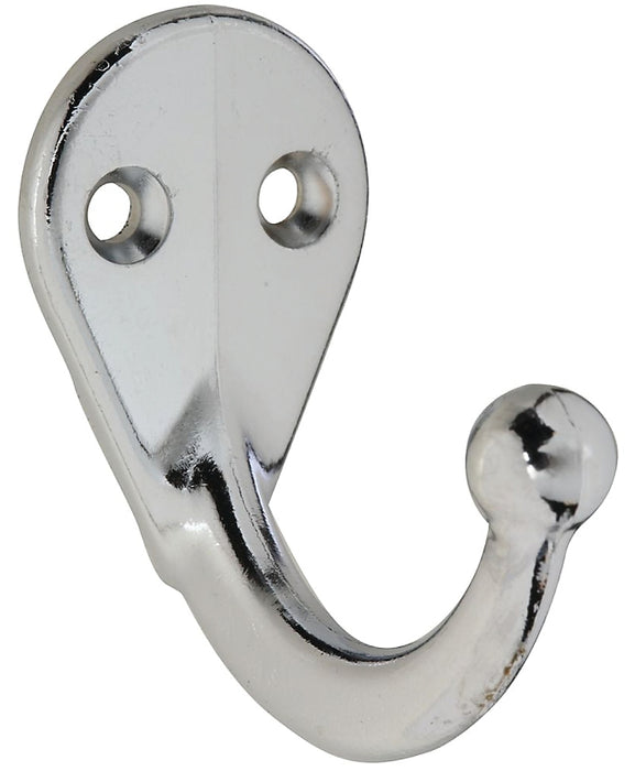 National Hardware V162 N274-183 Cloth Hook, 35 lb, 1-Hook, Zinc, Chrome, 2/PK