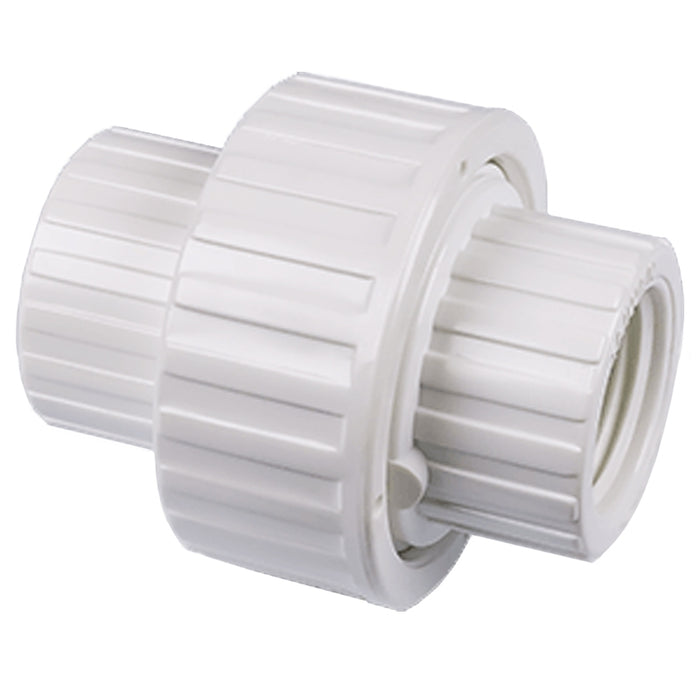 IPEX 435910 Pipe Union with Buna O-Ring Seal, 1-1/2 in, FPT, PVC, White, SCH 40 Schedule, 150 psi Pressure