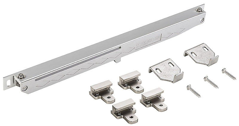 National Hardware N187-082 Sliding Door Hardware Kit, 13-3/8 in L Track, Plastic, Satin Nickel