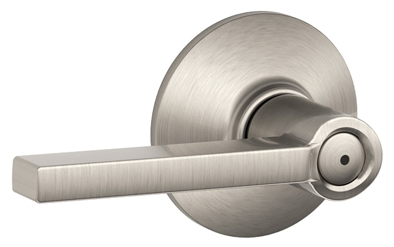 Schlage F Series F40VLAT619 Privacy Lever, Mechanical Lock, Satin Nickel, Metal, Residential, 2 Grade