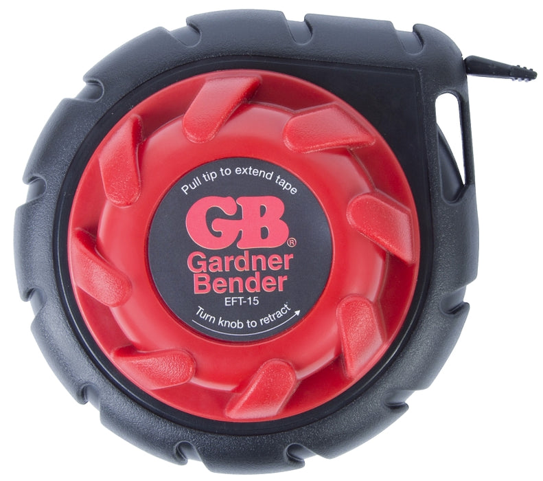 Gardner Bender Mini Cable Snake EFT-15 Fish Tape, 0.025 in Tape, 15 ft L Tape, Steel Tape, Red Case